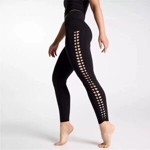 NWT CALIA Women's Inspire Crochet 7/8 Leggings Pure Black ⚫️